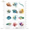 błazenek, skrzydlica, iglicznia, wargacz, mandaryn, papugoryba, akwarela, ryby*clownfish, lionfish, pipefish, wrasse, mandarinfish, parrotfish, watercolor, fish